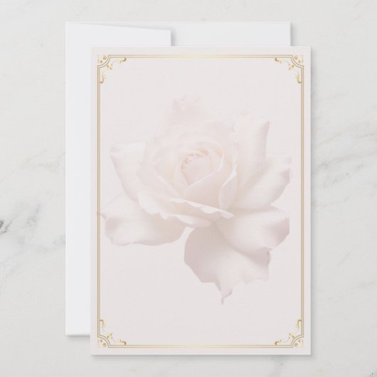 Trouwmenu Kaarten met Zachte Roze Roos (Achterkant)
