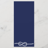 Trouwmenu Kaarten Navy Blauw Maritiem met Knoop (Achterkant)