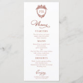 Trouwmenu kaarten Rose Goud Schrift (Voorkant)