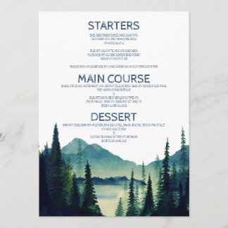 Trouwmenu Kaarten voor Camping