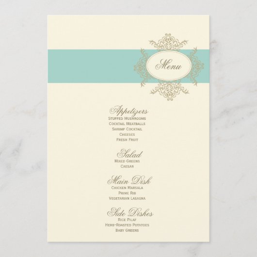 {} trouwmenu menu (Voorkant)
