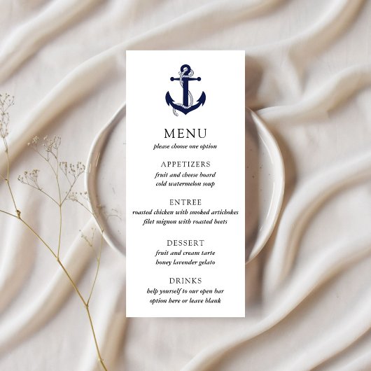 Trouwmenu met Nautisch Anker Menu