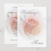 Trouwmenu Peach Roze Rosebud Menu (Voorkant / Achterkant)