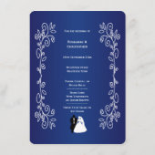 Trouwmenu Royal Blue Coloured Bruid Groom Menu (Achterkant)