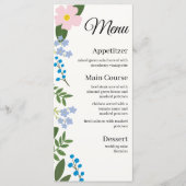 Trouwmenu Roze Bloem Menu (Voorkant)