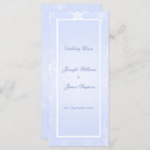 Trouwmenu Sjabloon Winter Sneeuwvlokken Blauw Wit Menu (Voorkant / Achterkant)