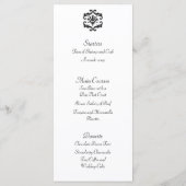 Trouwmenu Sjabloon Zwart-wit Damask Menu (Achterkant)