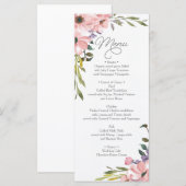 Trouwmenu - Vrijgezellenfeest Menu Tea Roos (Voorkant / Achterkant)