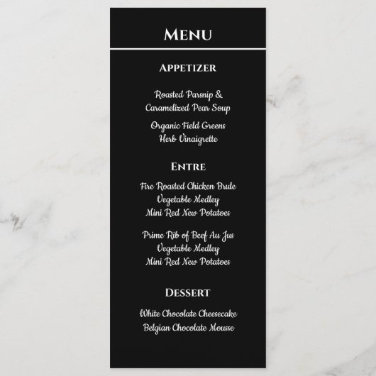 Trouwmenu Wit Magnolia Zwart en Wit Menu (Achterkant)