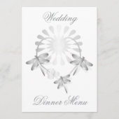 Trouwmenu Zilveren Dragonflies Hart Menu (Voorkant)