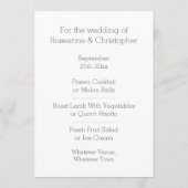 Trouwmenu Zilveren Harten Menu (Achterkant)