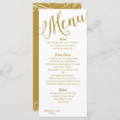 Trouwmenu's | Moderne typografie (goud) Menu (Voorkant / Achterkant)