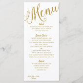 Trouwmenu's | Moderne typografie (goud) Menu (Voorkant)
