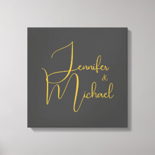 Trouwmoderne minimalistische gewone kalligrafie na canvas afdruk