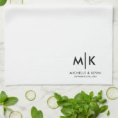 Trouwmoderne Monogram Initiaal Letters Koppel Theedoek (Gevouwen)