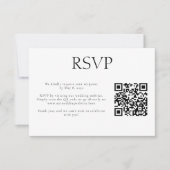 Trouwmonogram Aangepaste QR-code Trouwwebsite RSVP Kaartje (Voorkant)