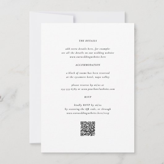 Trouwmonogram | All-in-one QR-code foto Kaart (Achterkant)