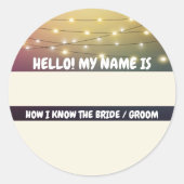 Trouwnaamlabel Hoe ik de bruid/ bruidegom ken Ronde Sticker (Voorkant)