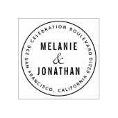 Trouwnamen Creëer Uw eigen ronde retouradres Rubberstempel (Afrduk)