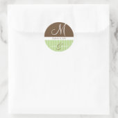 Trouwnamen en datum Monogram Ronde Sticker (Tas)