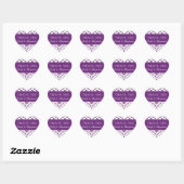 Trouwnamen Paarse Damask Dank u Labels (Vel)