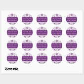 Trouwnamen Paarse Damask Dank u Labels (Vel)