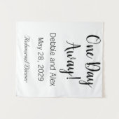 Trouwoefeningsdiner Bord 'Nog 1 Dag' Wandkleed (Voorkant (horizontaal))