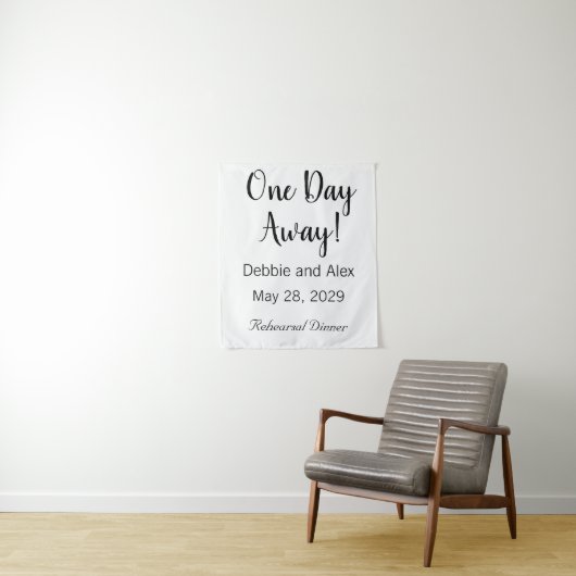 Trouwoefeningsdiner Bord 'Nog 1 Dag' Wandkleed (In situ)