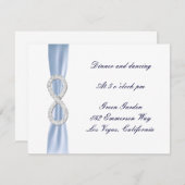 Trouwontvangstkaart Blue Diamond Infinity Kaart (Voorkant / Achterkant)