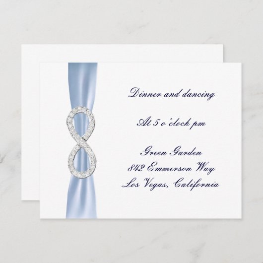 Trouwontvangstkaart Blue Diamond Infinity Kaart (Voorkant / Achterkant)