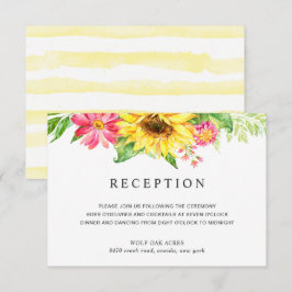 Trouwontvangstkaart met zonnebloem kaart