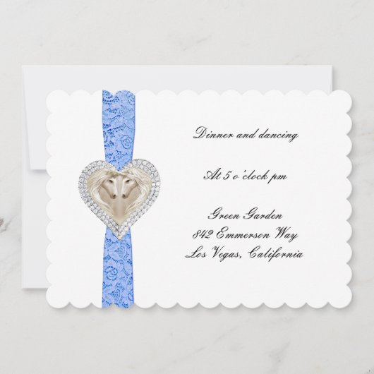 Trouwontvangstkaart Unicorn Blue Lace Kaart (Voorkant)