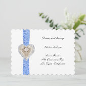 Trouwontvangstkaart Unicorn Blue Lace Kaart (Staand voorkant)