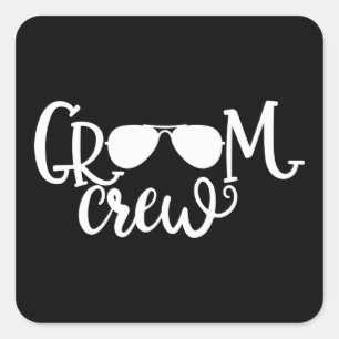 Trouwontwerp Bruidegom Crew Vierkante Sticker