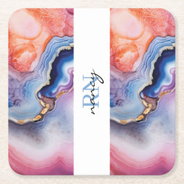 Trouwpaar aangepaste foto vierkante kartonnen onderzetter