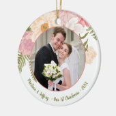 Trouwpaar foto Eerste kerst Ornament (Links)