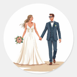 Trouwpaar houdt handen Sticker