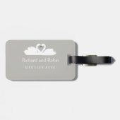 Trouwpaar huwelijksreis avontuur bagagelabel (Achterkant horizontaal)