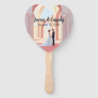 Trouwpaar illustratie onder Colosseum Arch Handwaaier