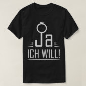 Trouwpaar JGA vrijgezellenfeest huwelijksreis vrij T-shirt (Design voorkant)