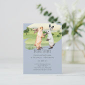 Trouwpaar Konijnen Landtuin Briefkaart (Staand voorkant)