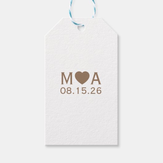 Trouwpaar Monogram Cadeau Favoriet Tags Cadeaulabel (Voorkant)