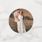 Trouwpaar Monogram Foto toevoegen Confetti (Kleine voorkant)