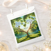 Trouwpaar Monogram Groen Bedankzakje (Geknipt)