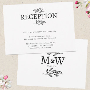 Trouwpaar Monogram Initiaal Ontvangstkaart RSVP Kaartje