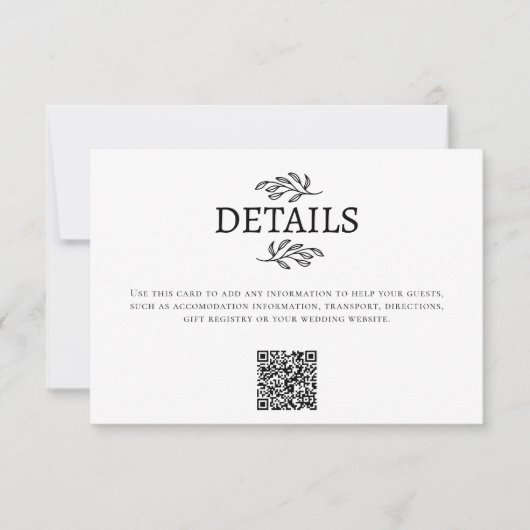 Trouwpaar Monogram Initialen Details QR Kaart (Voorkant)