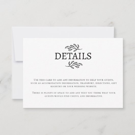 Trouwpaar Monogram Initialen Informatie Kaart (Voorkant)