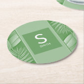 Trouwpaar Monogram Papier Onderzetter (Gebogen)