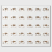 Trouwpaar Monogram Wrapping Paper Cadeaupapier (Vlak)