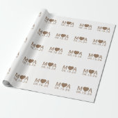 Trouwpaar Monogram Wrapping Paper Cadeaupapier (Uitgerold)